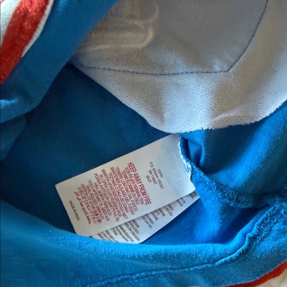 Boden Blue and Red Breton Striped Kids' Doctor dress with pockets - Picture 5 of 5